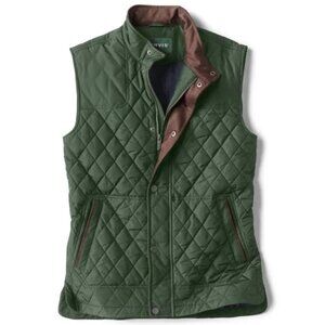 Orvis Route 7 RT7 Quilted Vest Full Zip Snap Closure Packable SZ XXL Dark Pine**